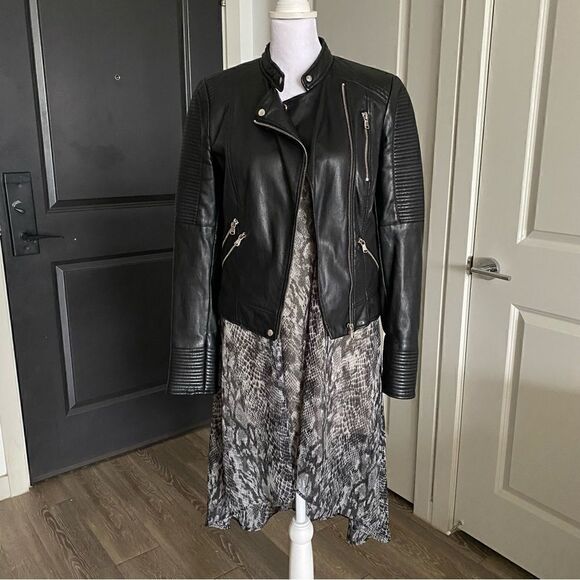 Audrey 3+1 Gray Snakeskin Print Midi Slip Dress with Strappy Open Back Size S - Picture 7 of 9